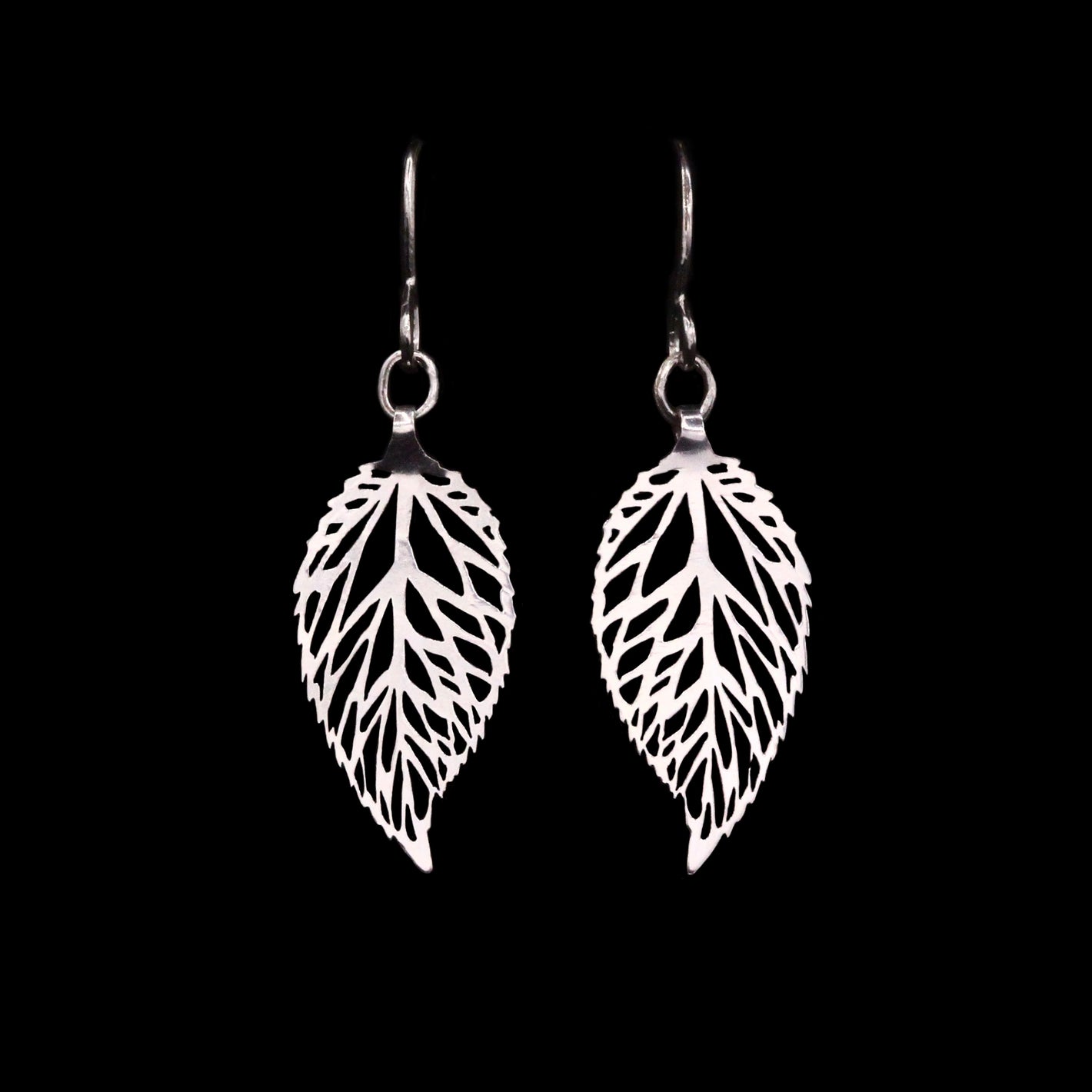 Linden Leaf Sterling Silver Earrings
