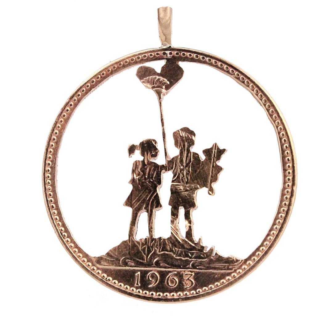 Banksy-inspired Boy & Girl - Coin Pendant