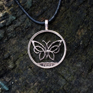 Celtic Butterfly - Coin Pendant