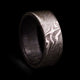 Damascus Steel Ring with Purple Heart Wood Insert
