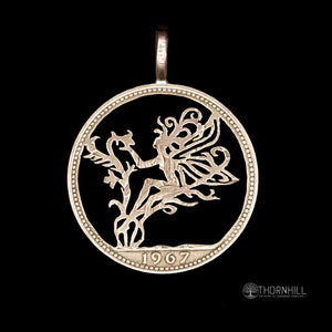 Fairy in the Flowers - Coin Pendant
