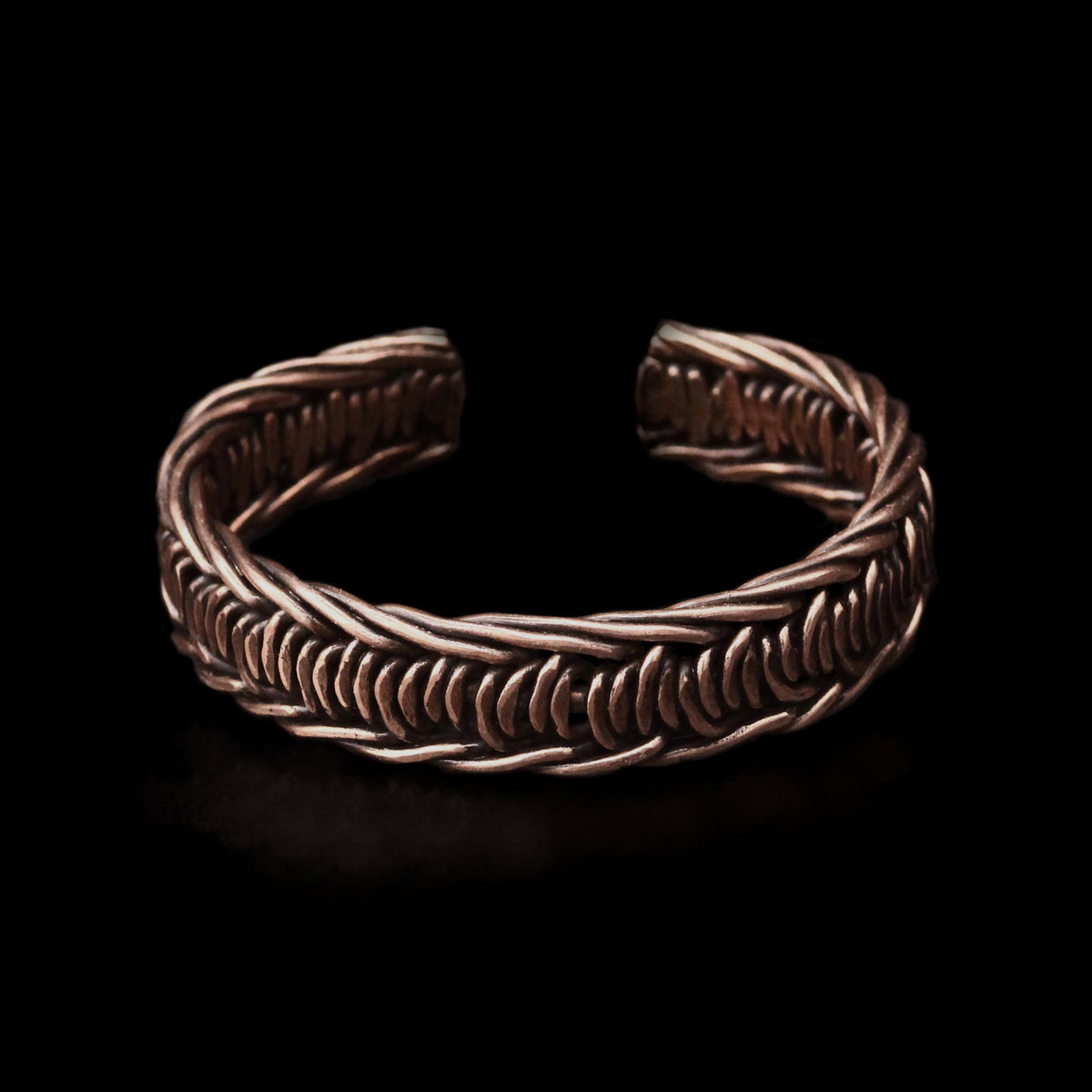 Plaited Copper Cuff Bracelet