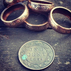 Old Canadian Cent - Coin Ring