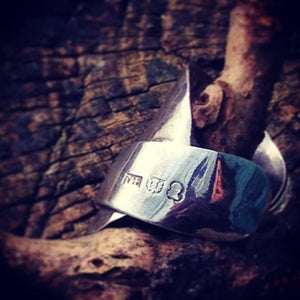 Solid Silver 1745 spoon Ring  - Spoon Ring 09