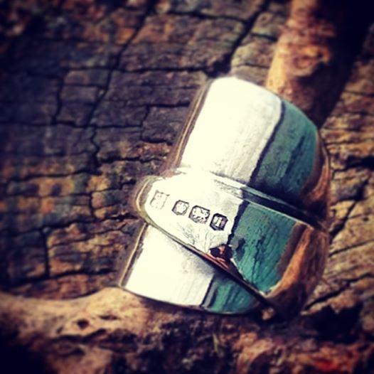 Solid Silver spoon Ring plane  - Spoon Ring 08