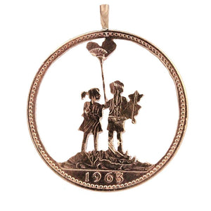 Banksy-inspired Boy & Girl - Coin Pendant