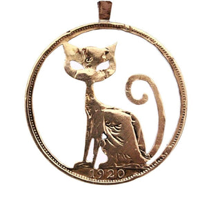 Big-Headed Pussy Cat - Coin Pendant