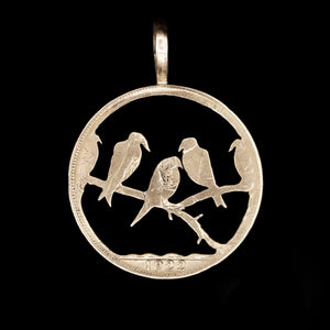 Birds in a Tree - Coin Pendant