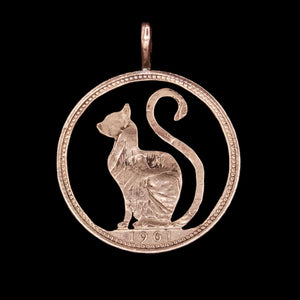 Cat Cut Coin Pendant