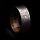 Damascus Steel Ring with Old Oak Insert