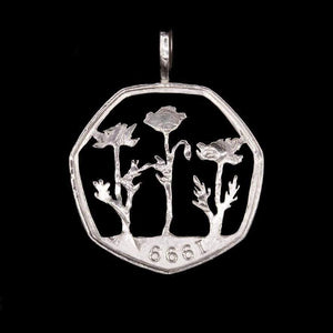 Field of Poppies - Coin Pendant