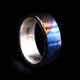 Titanium Damascus / Pattern Welded Ring with Sterling Silver Insert